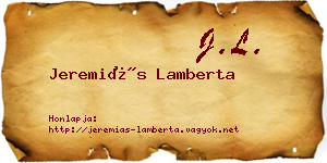 Jeremiás Lamberta névjegykártya